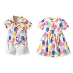 Conjunto de ropa a juego para niños y niñas, top y top, vestido de princesa, conjunto informal, verano 2022