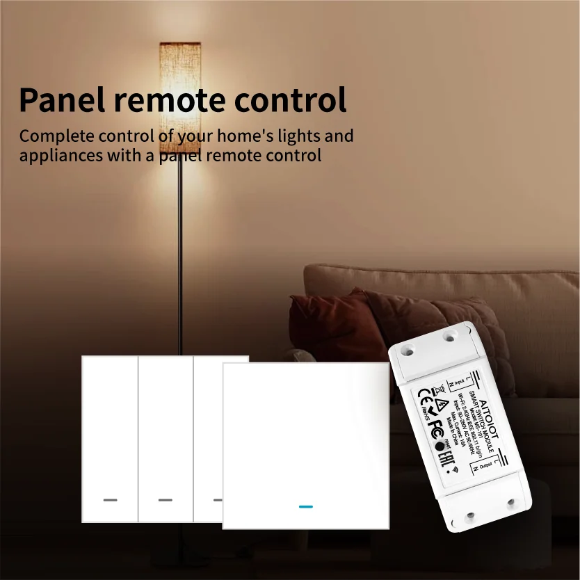 WiFi Bluetooth Smart Light Switch Universal Breaker Timer Smart Life APP Wireless Remote Control Works