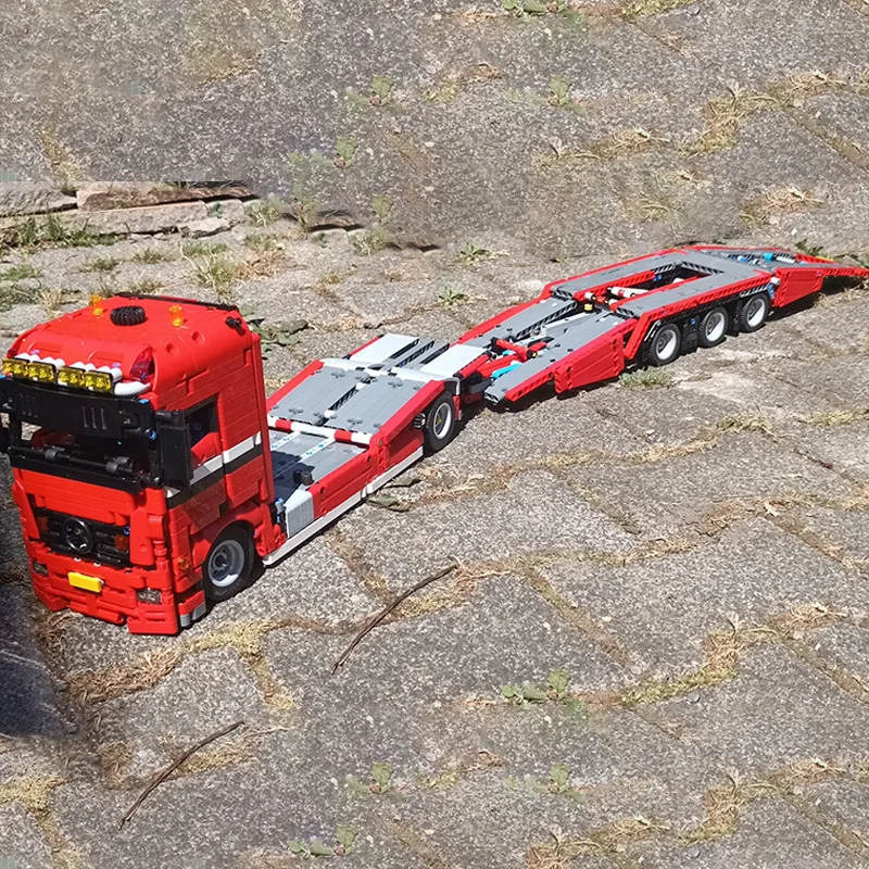 MOC 1821 sztuk ciężarówka techniczna Actros MP3 Truckliner Model klocki DIY 42098-B montaż Transporter pojazd cegły zabawka prezent