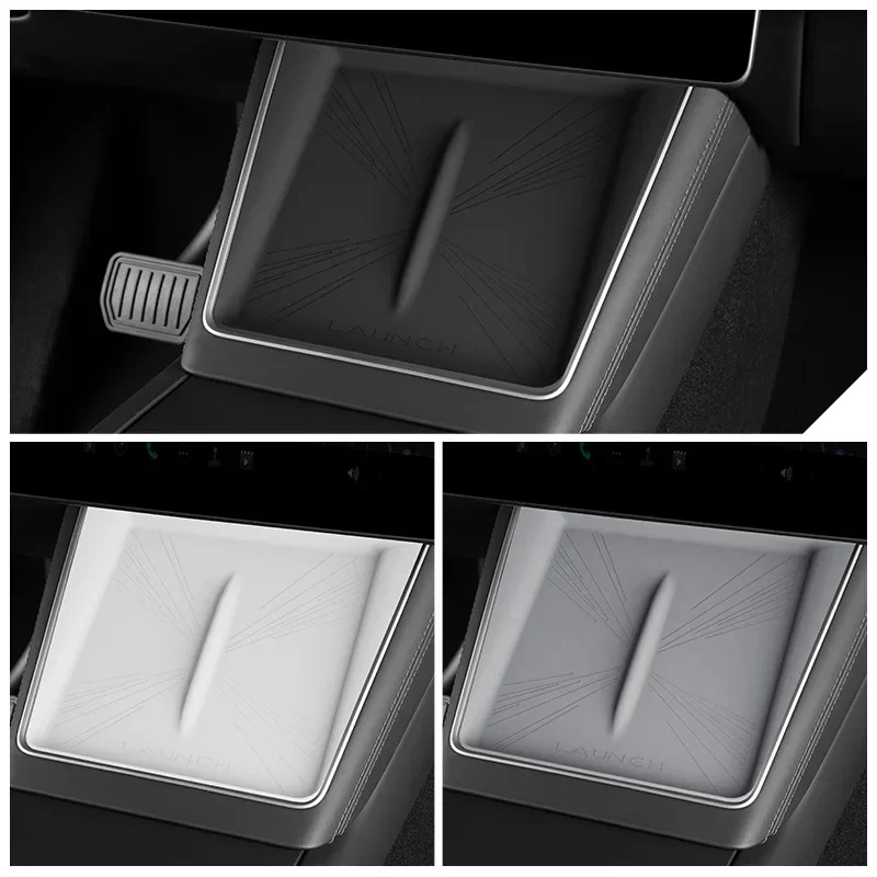 For Tesla Model Y Launch/Juniper Central Control Wireless Silicone Pad Mobile Phone Anti-slip Dust Mat Car Accessories 2025
