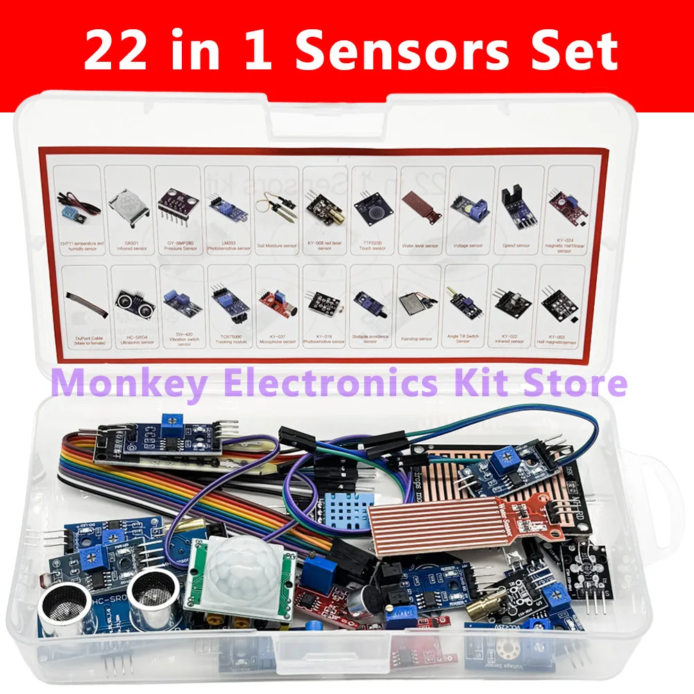 22 in 1 , 16 in 1 Sensors Moudles Starter Learning Set For R3 Board Raspberry Pi DIY KIT R3 MEGA2560 , have box or not box
