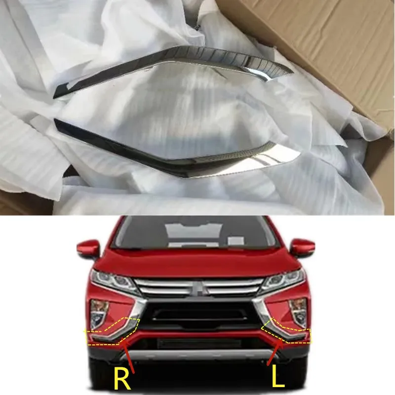 Car Styling Front Bumper Chrome Lower Molding Trim Cover For Mitsubishi Eclipse Cross 2018 2019 2020