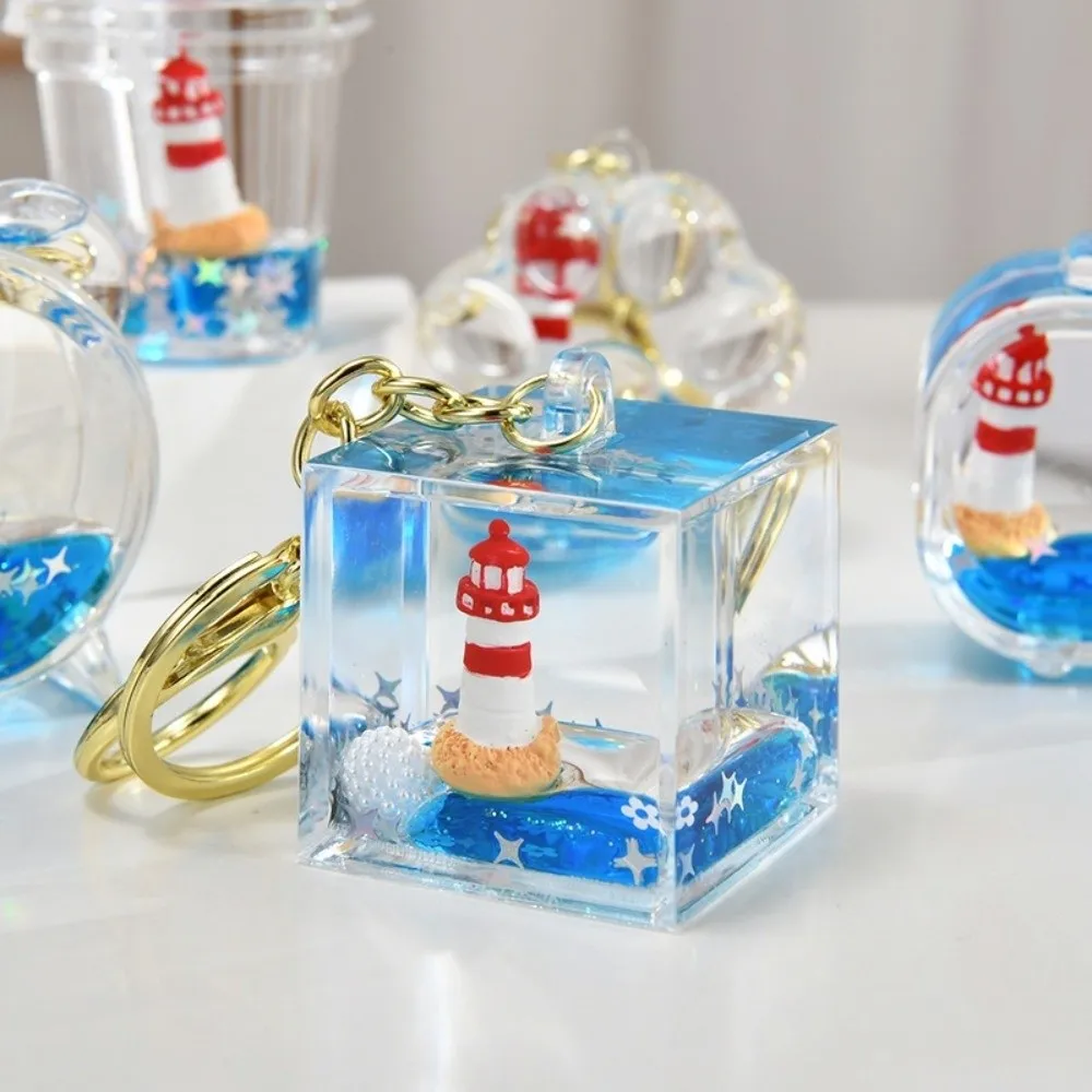 Handcrafted Glass Pocket Fish Ornaments Pendant Vibrant Glass Blue Oil Glass Pocket Fish Keychain Mini Pocket Oil Filled