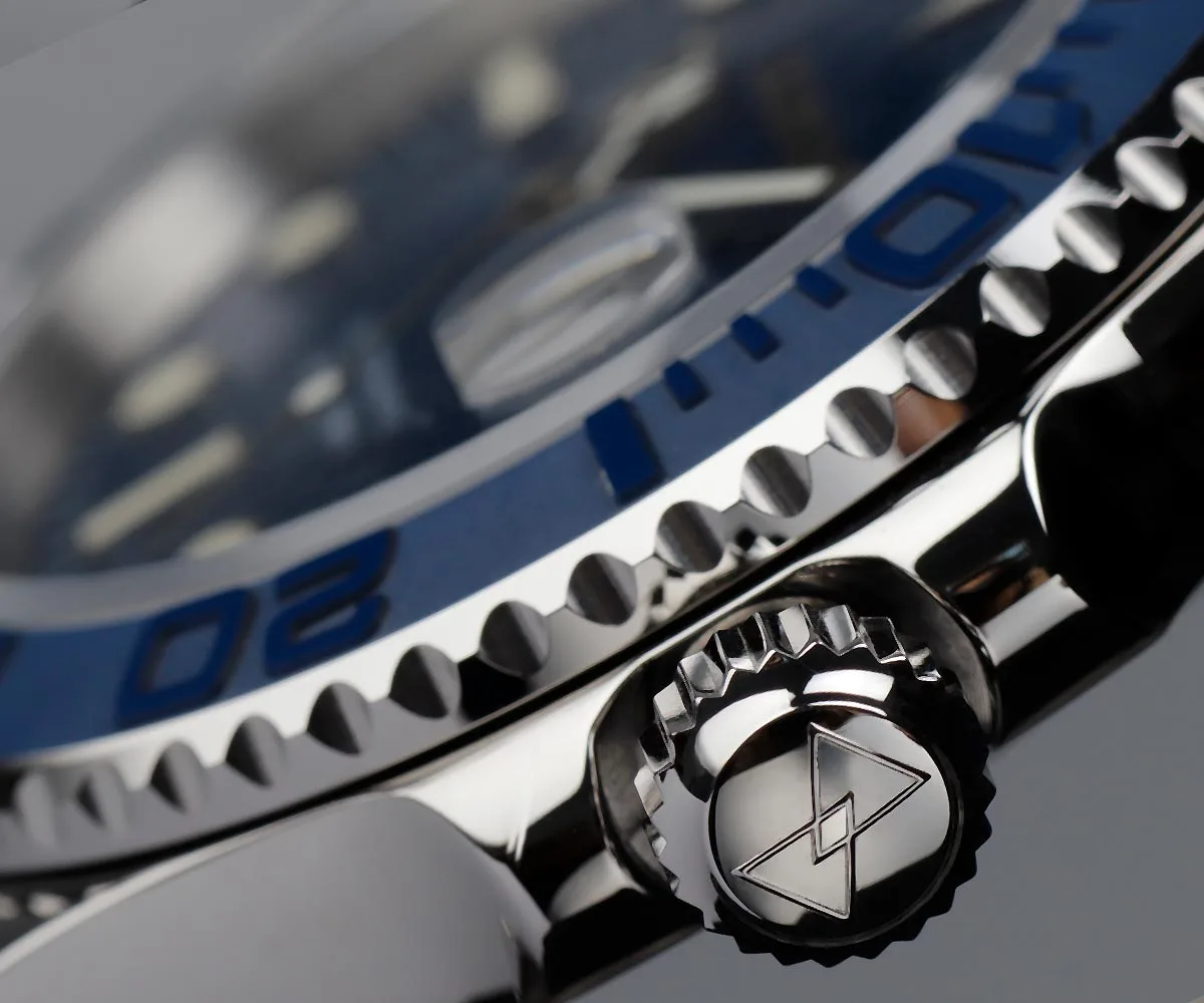 Cronos Sub Diver Orologio da uomo Lunetta bidirezionale 40mm 20ATM Resistente all'acqua Spazzolato e lucido Bracciale a maglie medie Orologi da uomo