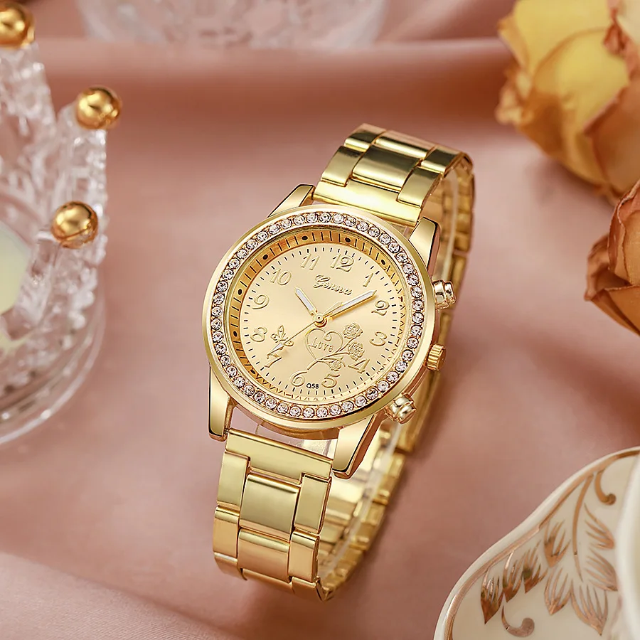 Luxury Casual Round Rhinestone Butterfly Quartz Wristwatch Fashion Ladies Business Steel Belt Diamond Watch Relogio Feminino