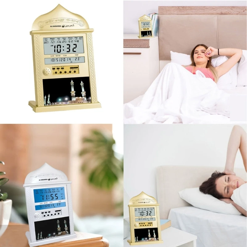 Mosque Calendar Muslim Prayer Table Clock Alarm Islamic Mosque Calendar Digital