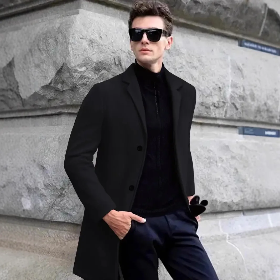 

Модный новый размер с лацканами, повседневный модный элегантный средний и длинный плащ