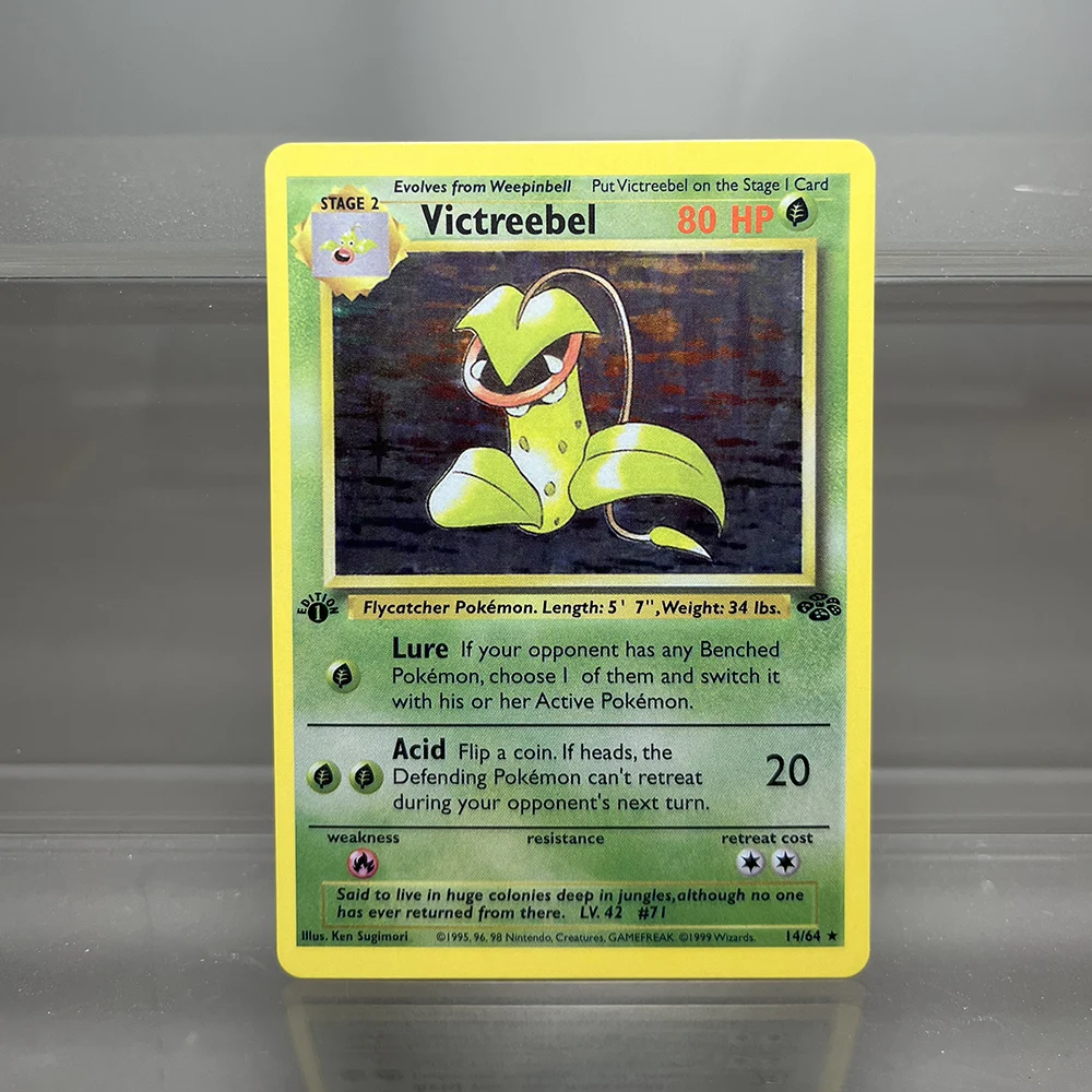 بطاقات PTCG Celebi Wigglytuff Electrode بطاقات رقائق واحدة Lugia Game Collection Cards PKM Jungle Series بطاقات الوكيل #5