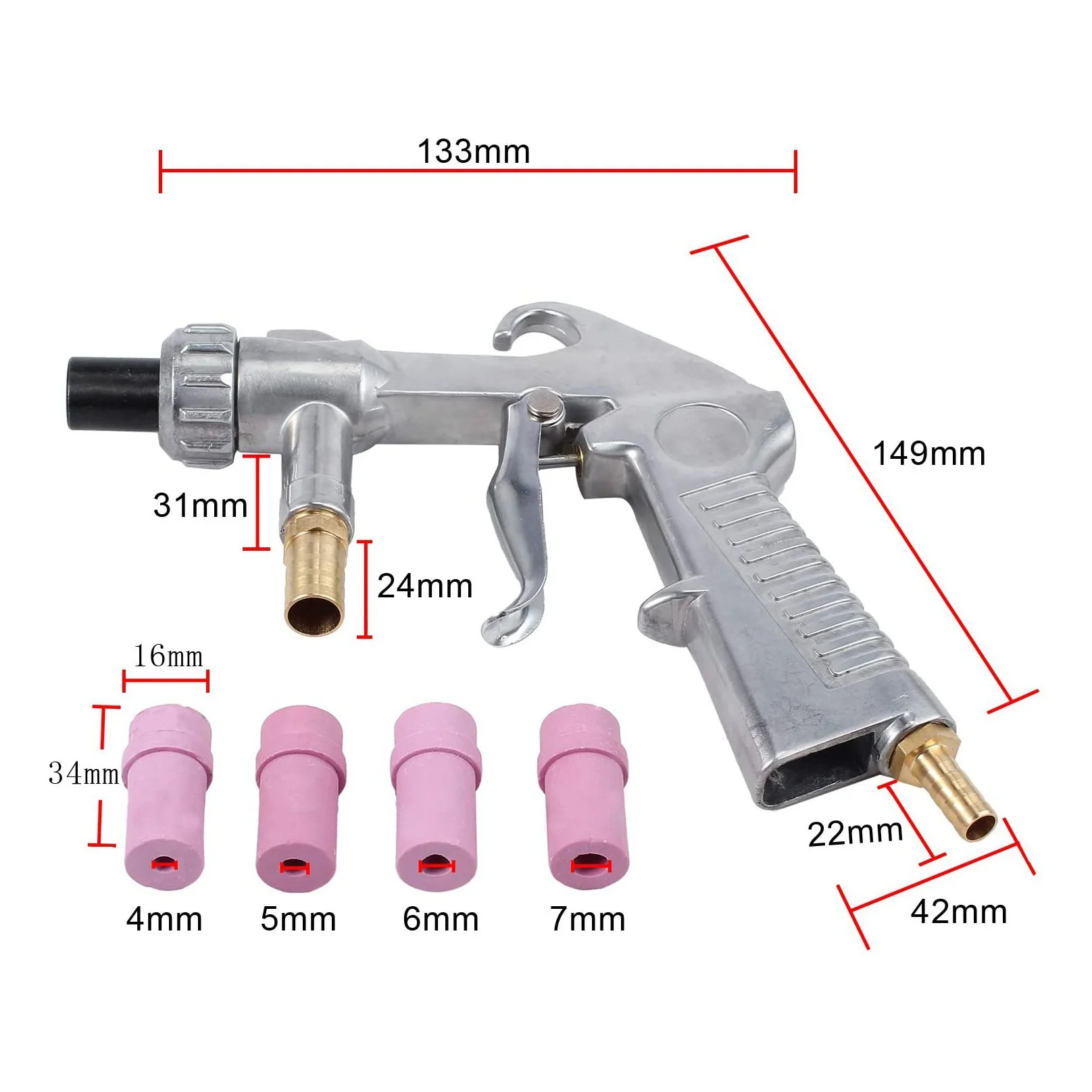 A75K Sandblaster Abrasive Sand Sandblaster Air Siphon Feed Dust Collector with Jet Fast Adapter for Sand Blasting Cabinet