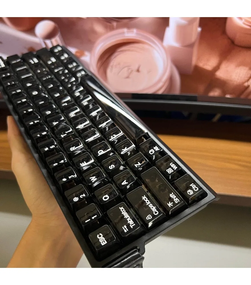 

Mirror black keycap PC original factory height from ace68wooting little bee night demon