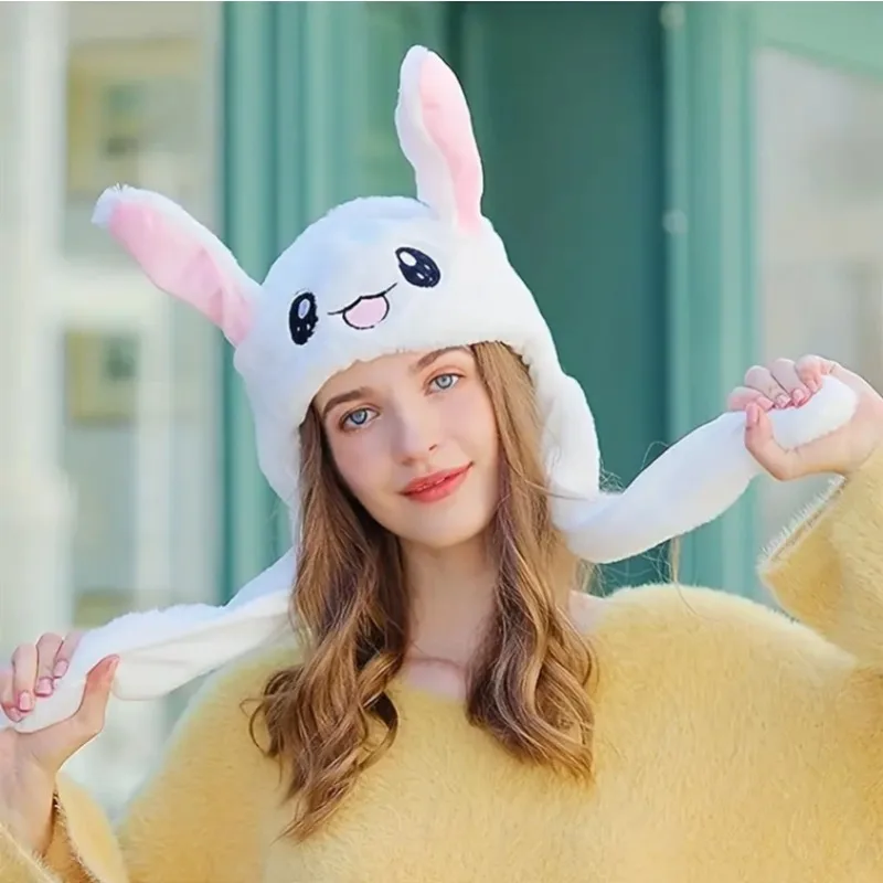 LED Funny Glowing and Ear Moving Bunny Hat Cap for Women Girls Cosplay Party Holiday Hat Headwear Daily  Supplies Party Home