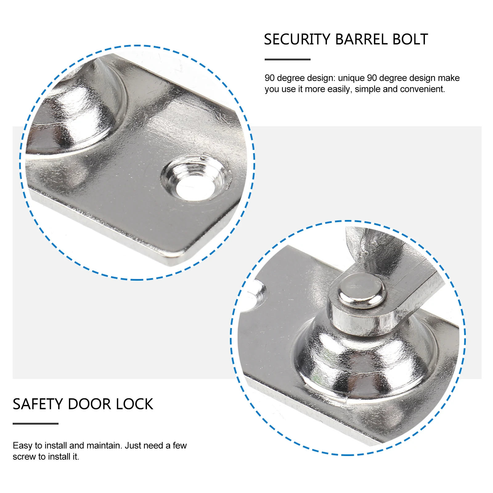 

1pc Stainless Steel Latch 90 Degree Right Angle Security Bolt Sliding Door Lock Solid Door Buckle For Home Security