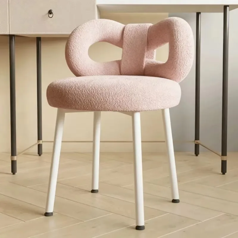 Modern Simple Dresser Chair Household Makeup Stools Girl Bedroom Cream Style  Backrest Stool Home Comfortable Chair New Arrival