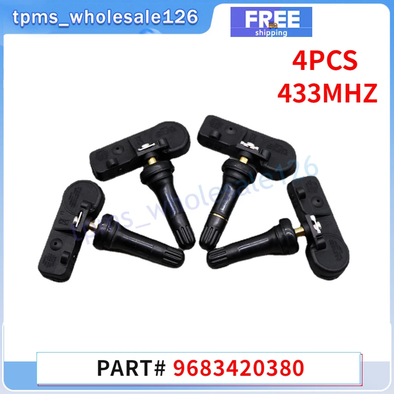 9683420380 TPMS 4PCS Tire Pressure Monitoring System Sensor 433MHZ For Citroen Berlingo C4 Picasso Jumper Peugeot 308 5008 RCZ