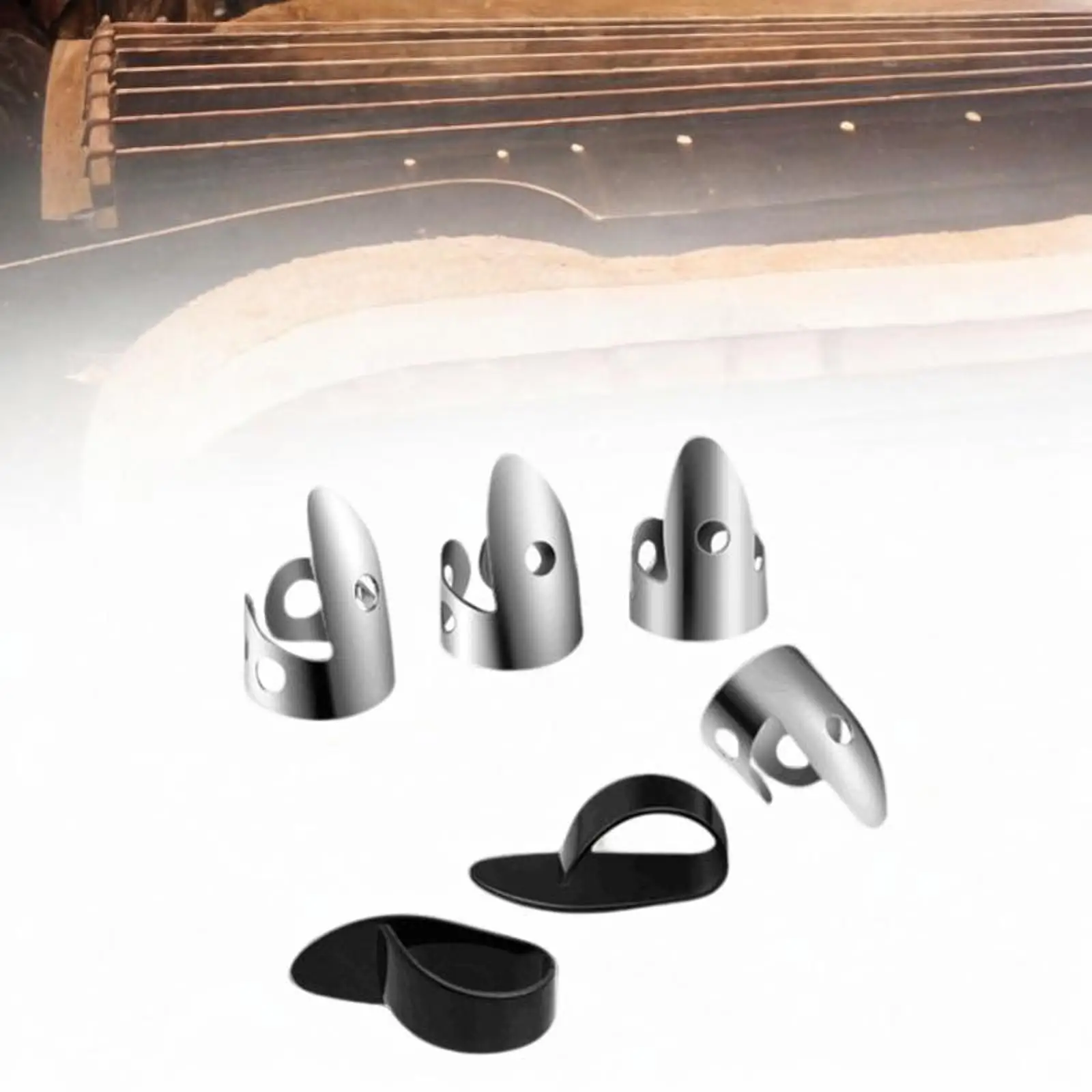 Stainless Steel Adjustable Finger Picks and Thumb Picks Set Banjo Guitar Accessories for Personalized Acoustic Guitar Play