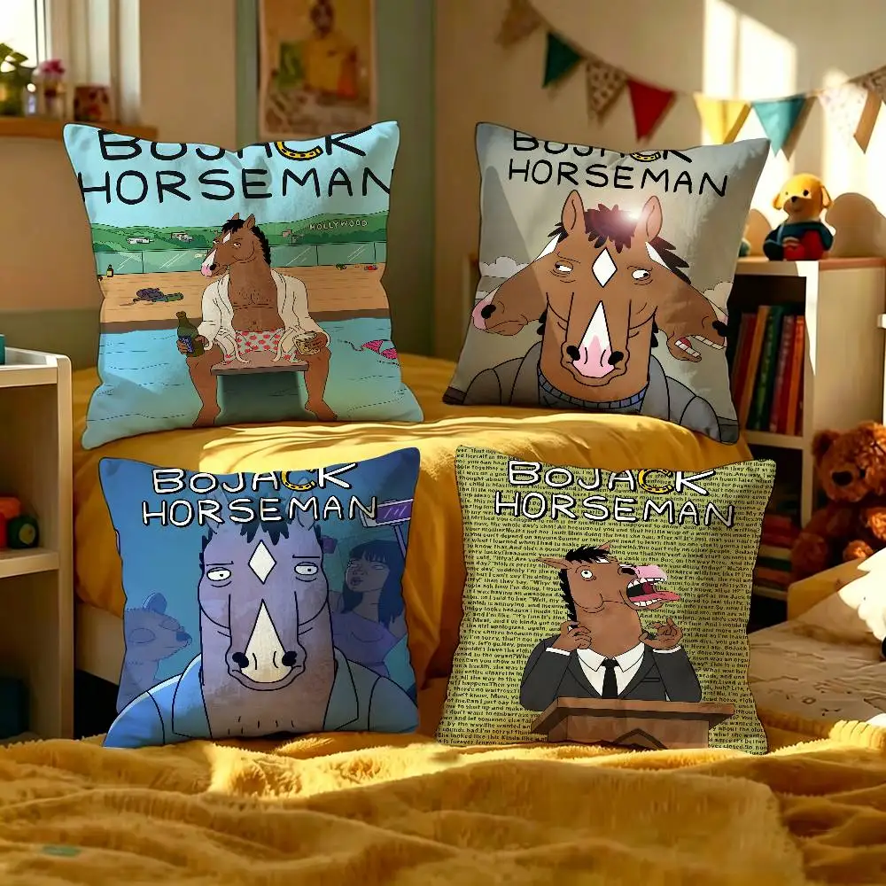 

B-BoJack Cartoon H-Horseman Anime Maple Design Cushion Cover Happy Autumn Harvest decor Holiday Decorati Pillow Cover