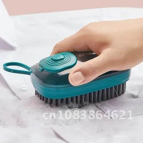 

Brush Cleaning 2 In 1 With Removable Sponge Brush Sponge Dispenser Dishwashing Brush Shoes Cleaning Brush Kitchen Tools