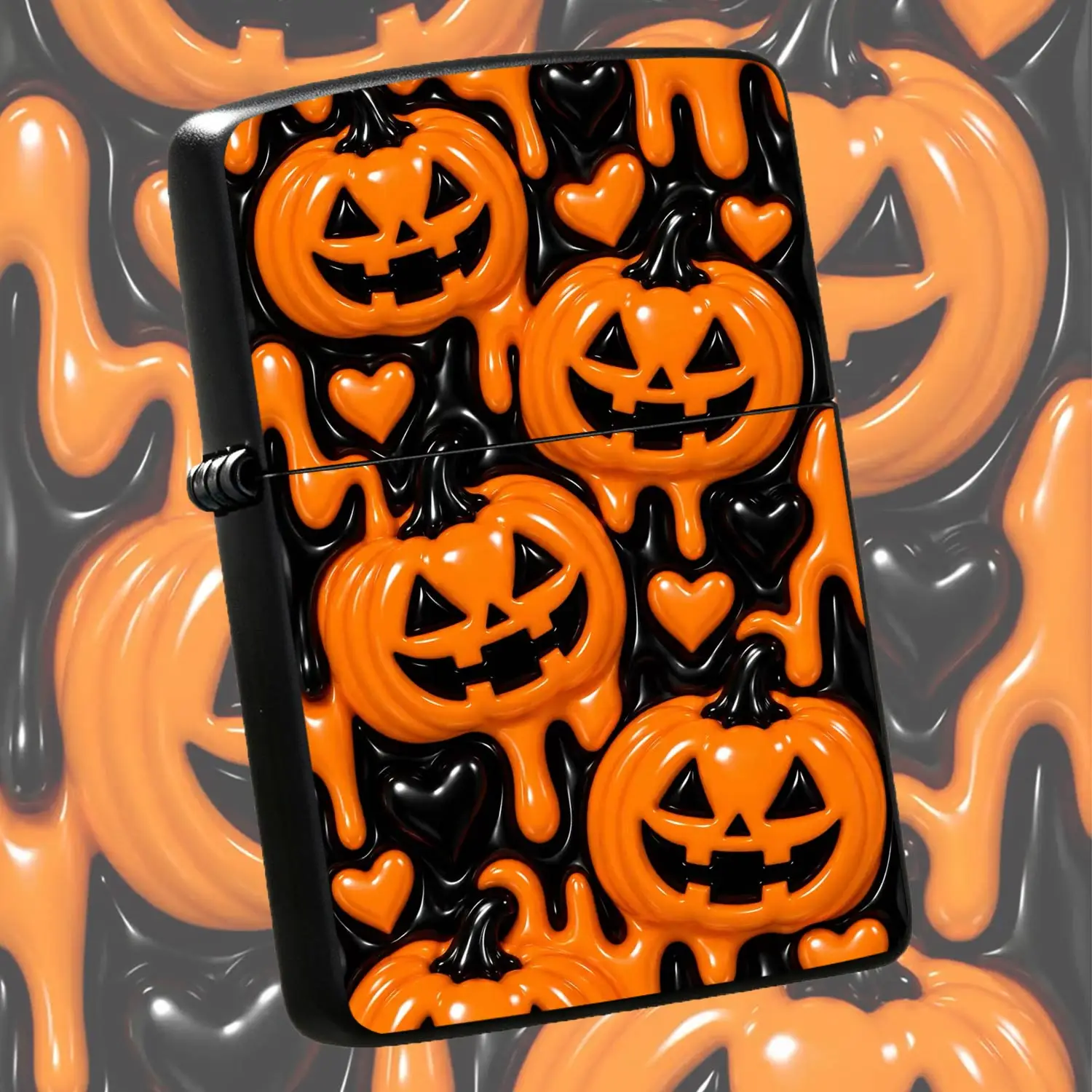 Halloween Themed Lighter With Cute Jack Oprint, Glossy Spooky Dripping Design, Portable All Purpose Daily Use Accessory, Ideal Novelty Holiday Gift For Friends And Halloween Lovers For Various Occasions A Humorous And Interesting Lighter