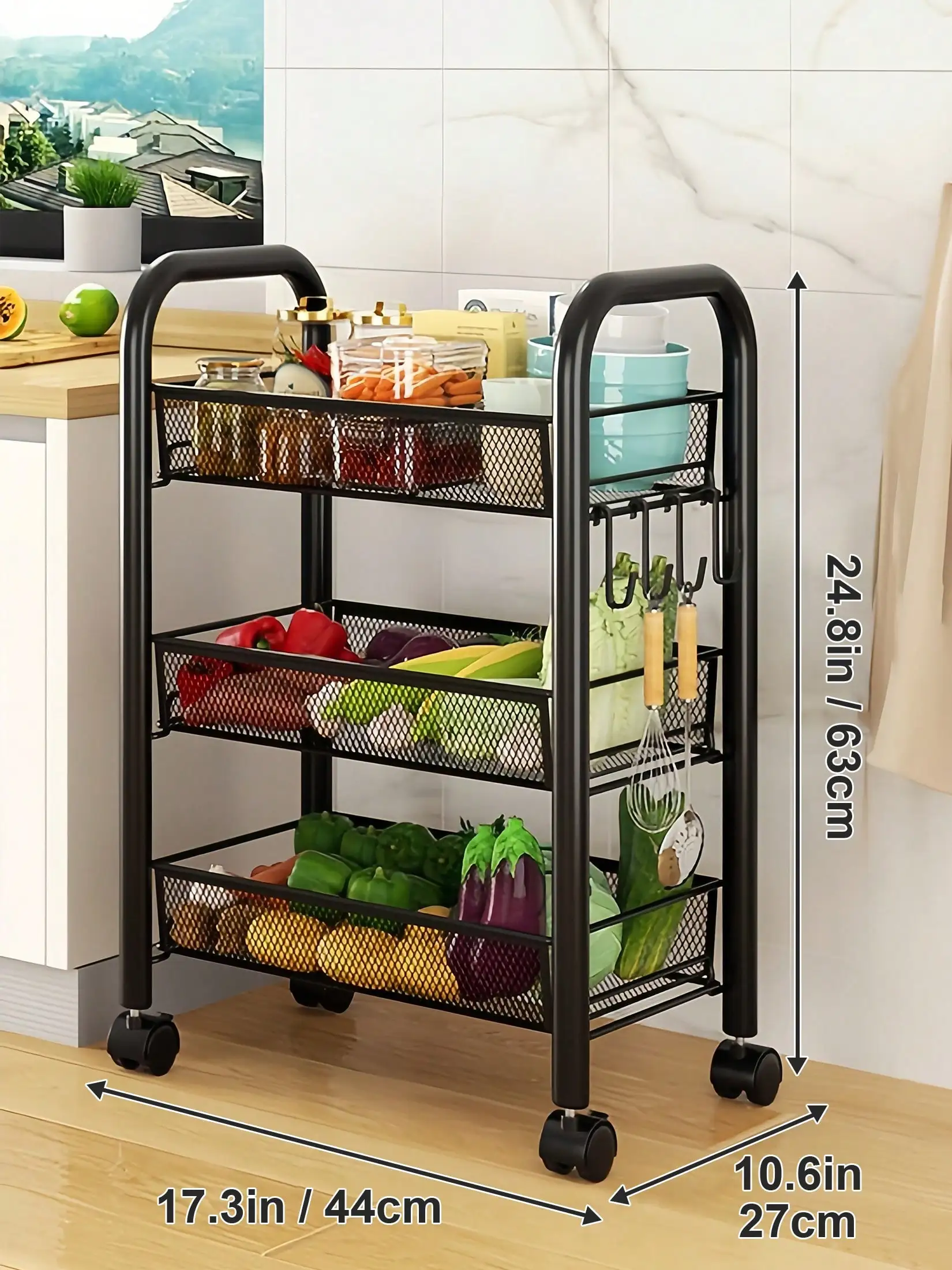 Five-Tier Rolling Storage Cart — product detail 8