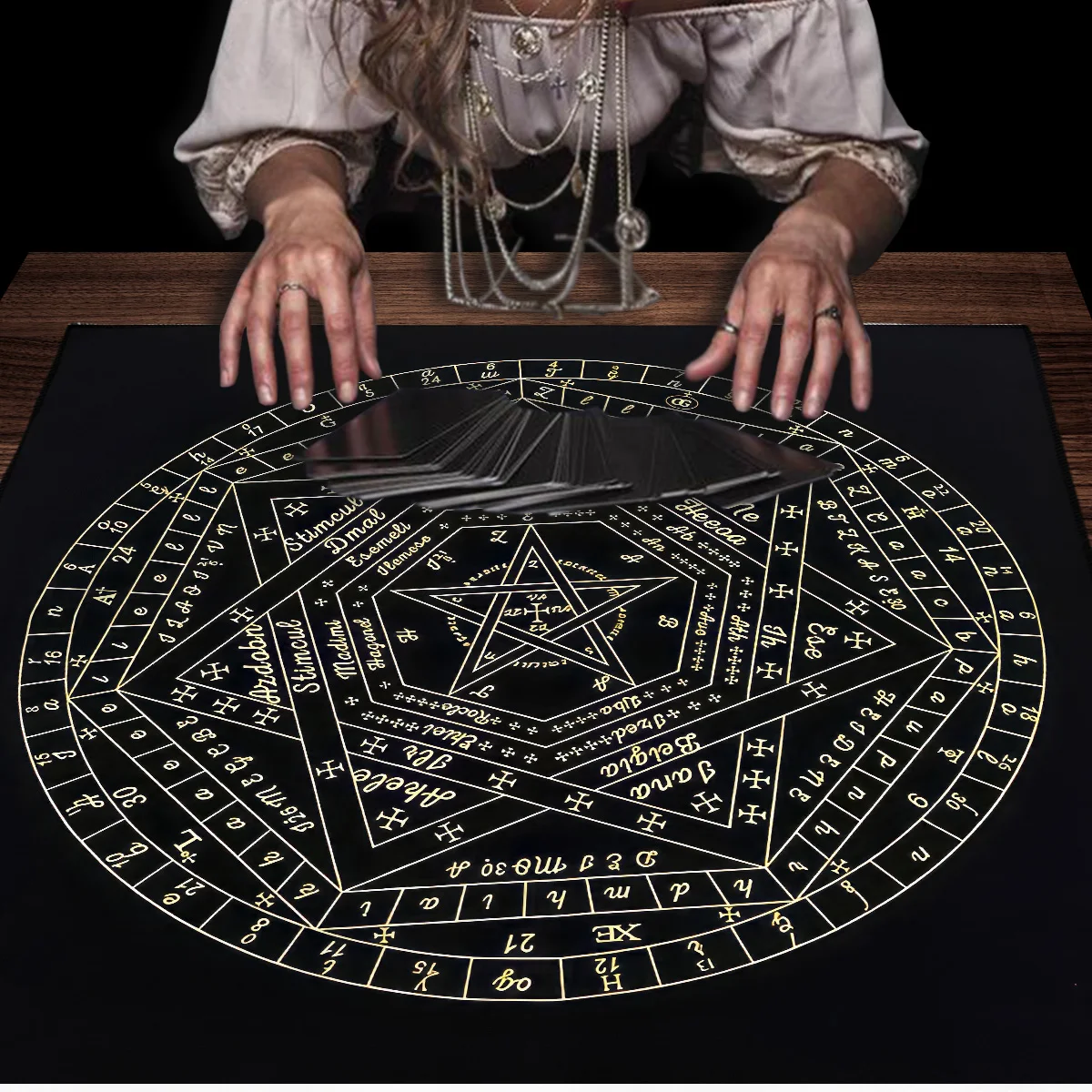 Table Cloth Rectangular Table Cloth Vintage Tarot Mat Tarot Tablecloth Rune Altar Decorations Card Pad Game Board Cryptic