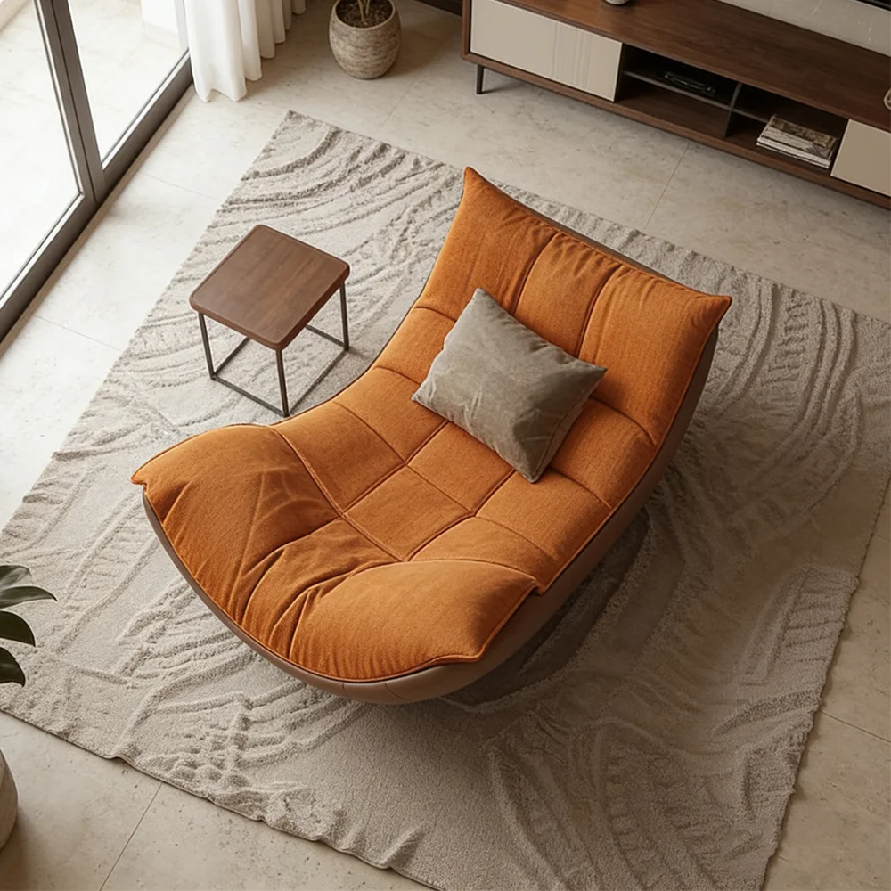 # Designer Soft Padded Reading Chaise Lounge Indoor Flexible Leisure Floor Daybed Elegant Home Hotel Bedroom