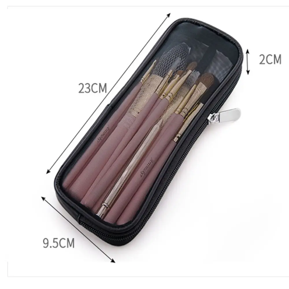 New Mesh Makeup Brush Bag Women Beauty Tools Multipurpose Wash Storage Bag with Zipper Wash Storage Accessories Mesh Kit Pouch
