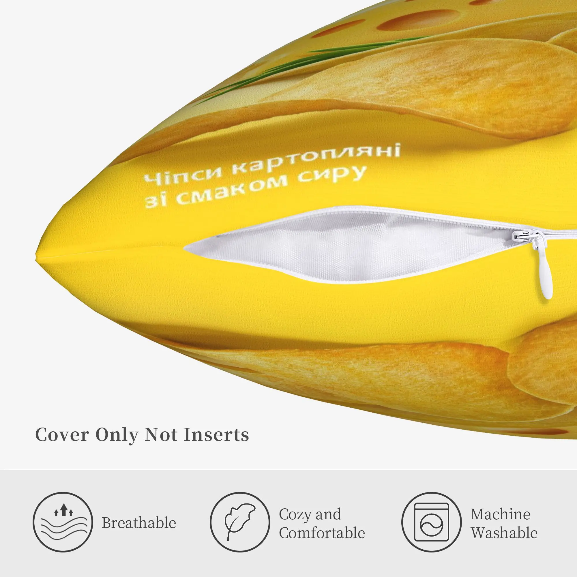 Customize One Set of Potato Chips with Cheese Flavor, Perfect for Winter Holiday Decor, Featuring Farmhouse-Style Pillowcases Th view 4