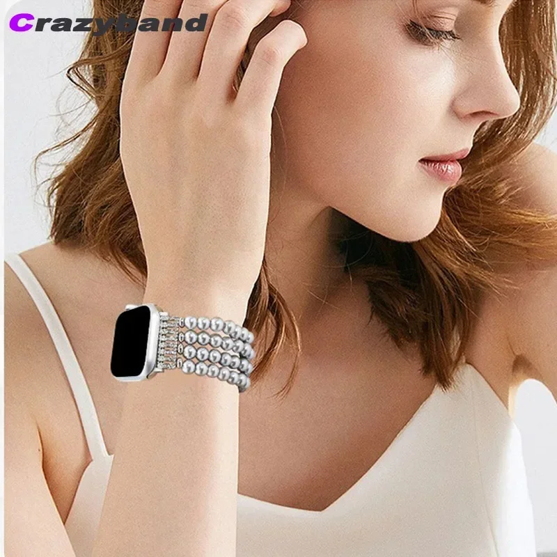 2025 Nuovo cinturino elastico in rilievo cinturino orologio da donna moda per Apple Watch 38/40/41/42/44/45/46/49mm per Iwatch 9 8 7 6 SE