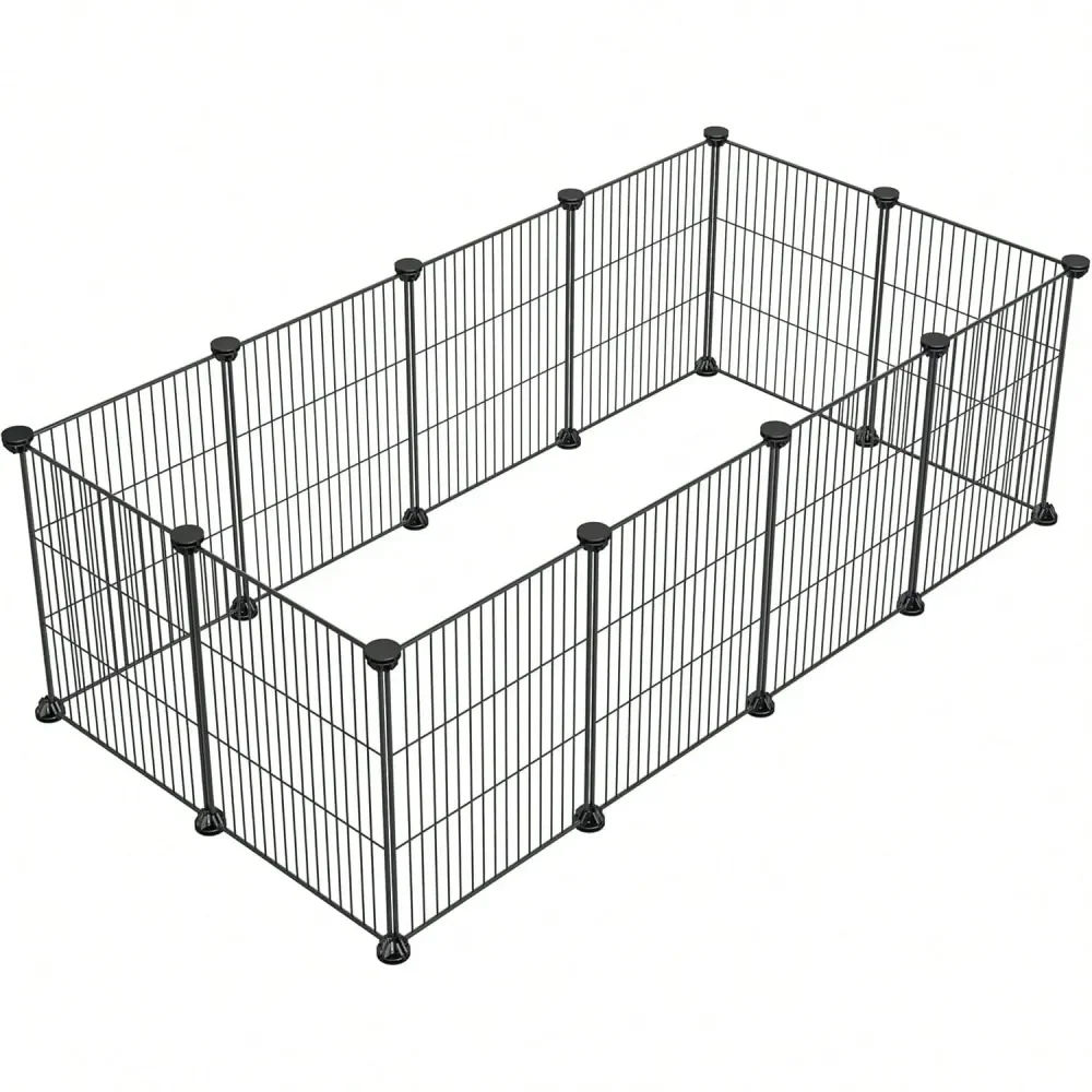 

Small Animal Playpen, Guinea Pig Rabbit Enclosure, Dog Puppy Play Area, Indoor Portable Metal Wire Yard Fence, 15 X 12 Inch, 12
