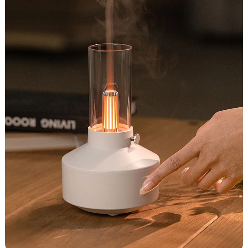 Candlelight Aroma Diffuser Portable 150Ml USB Air Humidifier Essential Oil Diffuser Cool Mist Maker Fogger With LED Night Light