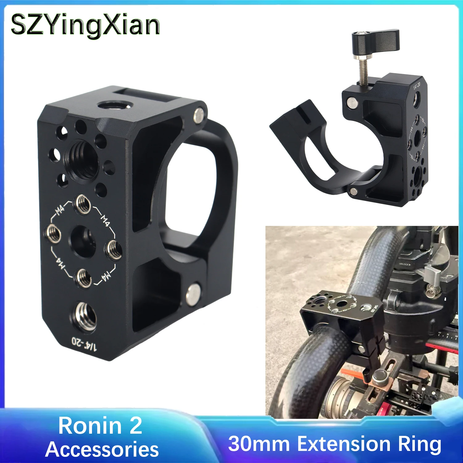 ronin2-ハンドヘルドリングマウントアセンブリ、1-4インチと3-8インチのネジ穴と拡張アクセサリーを備えています