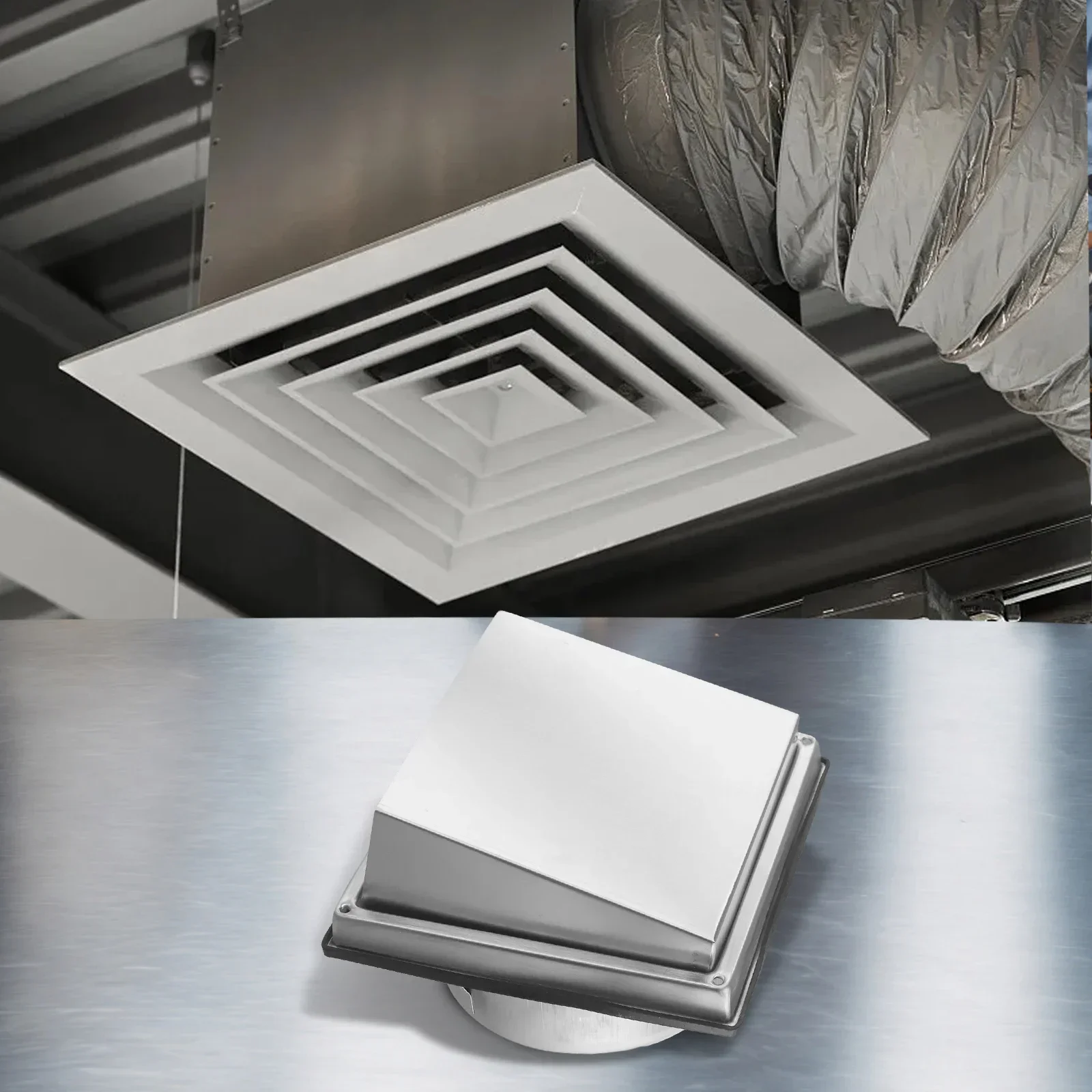 Wall Air Vent Outlet Stainless Steel Extractor Fan Vent Cover Ducting Ventilation Exhaust Grille Cover 100/125/150mm Vents Cap