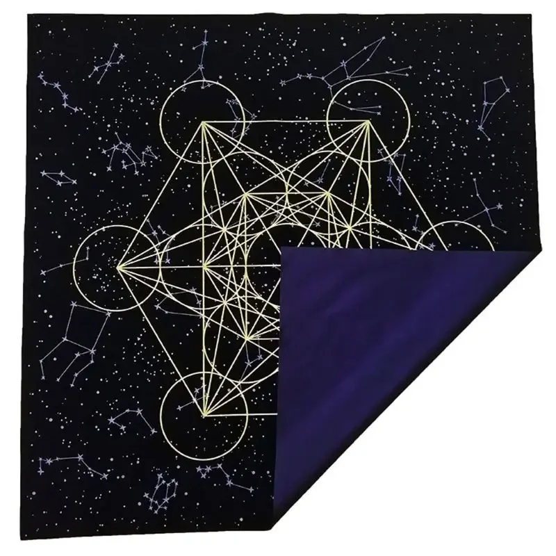 Tarot Card Tablecloth Metatrone Cub Crystal Astrology Divination Altar Cloth Board Game Tarot Card Mat