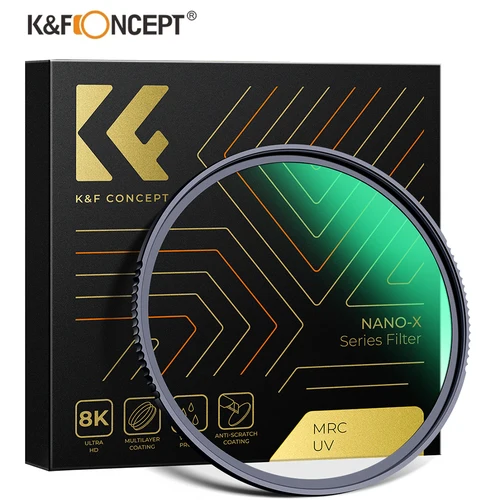 K & F Concept Nano-X MC Filtro UV ultrafino 8K Ultra HD 28 capas revestimientos a prueba de agua y polvo 55 mm 67 mm 72 mm 77 mm 82 mm 95 mm 105 mm