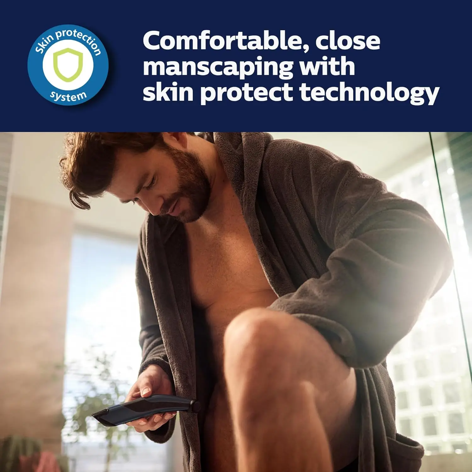 Showerproof corpo e Bodygroom aparador e Shaver com caixa e substituição cabeça para acima um acima, Norelco Bodygroom série 7000