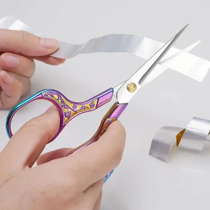 ヴィンテージステンレスはさみ、眉毛はさみ、縫製生地カッター、刺embroideryツール、化粧品、5色、新品