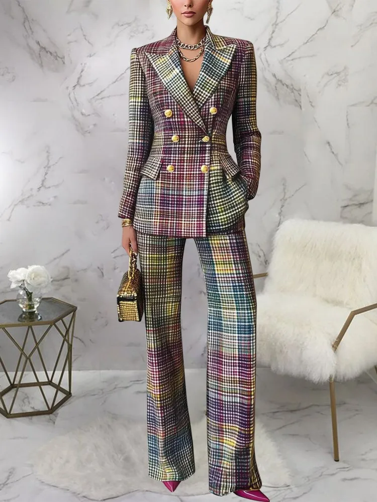 

Fashion Set For Women 2 Piece Sets New Arrival Matching Two Pieces Sets Long Sleeve Blazer Top And Pants Suits Outfits Clothing