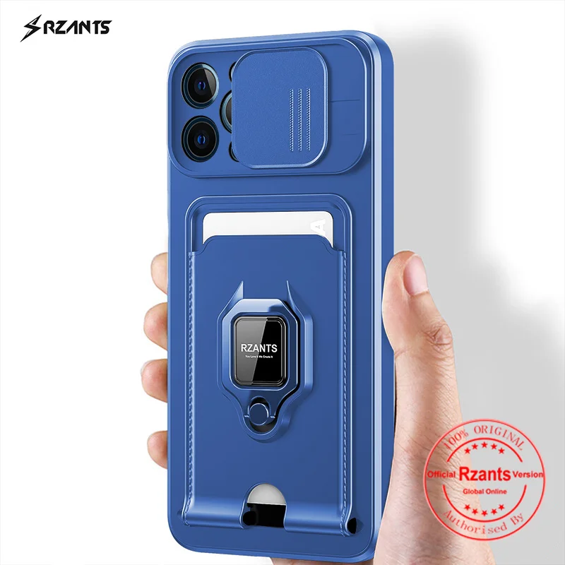 Rzants For Apple iPhone 11 Pro Max iphone 12 Pro Max iphone 13 Pro Max Case[Bison]Push-pull Magnetic Card Pocket Phone Case