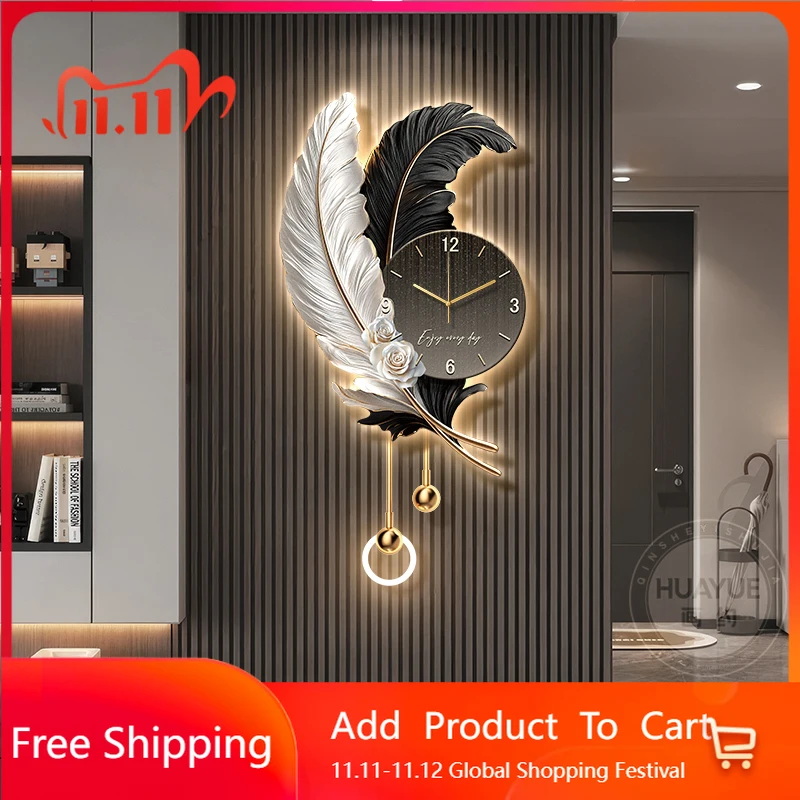 

Luxury Large Wall Watch Digital Led Living Room Art Mural Wall Clocks Aesthetic Xenomorph Design Creative Reloj Home Decoration