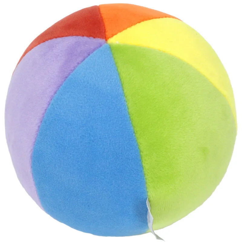 Bola de Pelúcia Colorida com Sino para Reconhecimento de Bebês, Brinquedo Sensorial Educacional Multicolorido, Brinquedo de Treinamento para Pets, Sino de Pelúcia Colorido