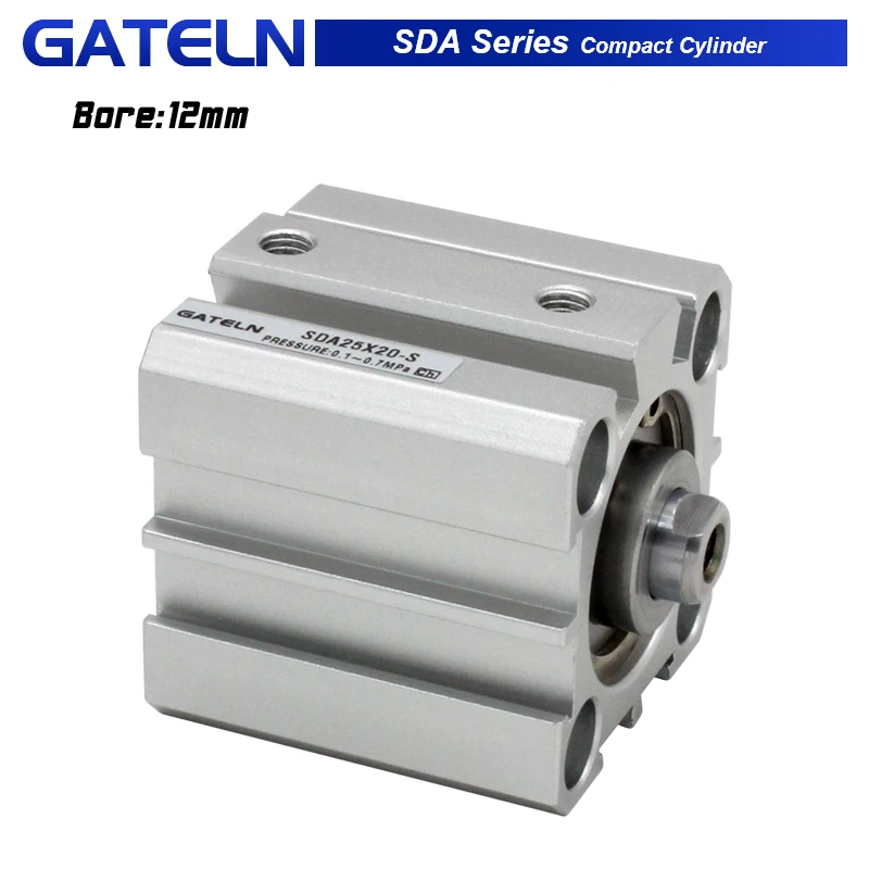 SDA12 series double acting cylinder  pneumatic compact air cylinder  12 mm bore to 5 10 15 20 25 30 35 40 45 50 mm strok