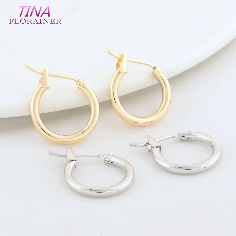 6PCS 15MM 20MM 24K Gold Color Brass Round Earrings Hoops High Quality Jewelry Making Supplies Diy Findings Accessories