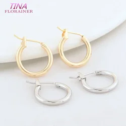 6PCS 15MM 20MM 24K Gold Color Brass Round Earrings Hoops High Quality Jewelry Making Supplies Diy Findings Accessories