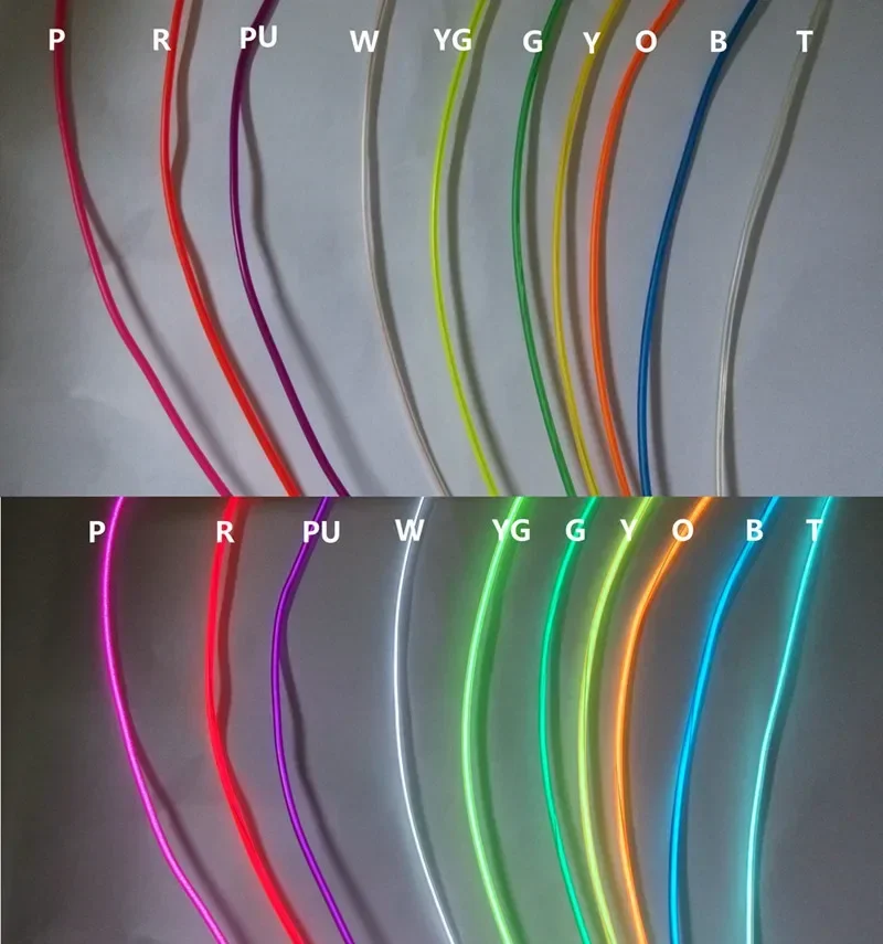 5m/lot EL Cold light fluorescent dance light luminous decorative lines LED luminescence line EL line fluorescence Wire Acc#