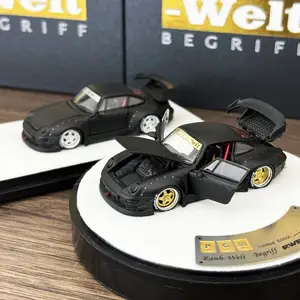 PGM 1/64 RWB993 Matte Black Collection Gift Scale Model Car