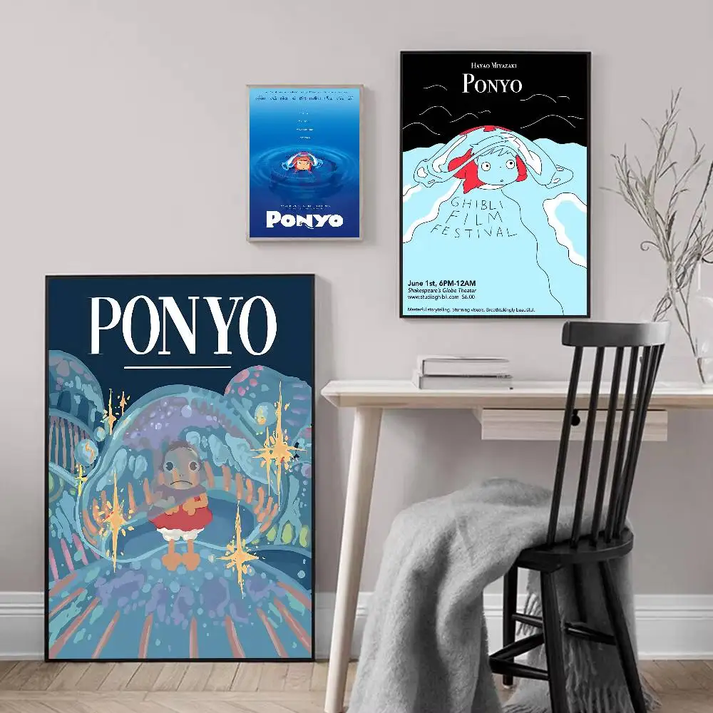 Bilibili P-Ponyo On Cliff By The Sea Poster Print A5 A4 A3 A2 Wall Art Decor For Room Office Gift For Fans