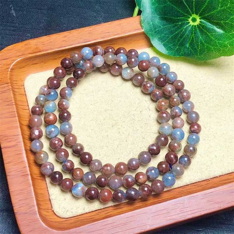 6MM Natural Island Triple Circle Bracelet Bead Stretch Healing Gemstone For Children Birthday Present 1PCS