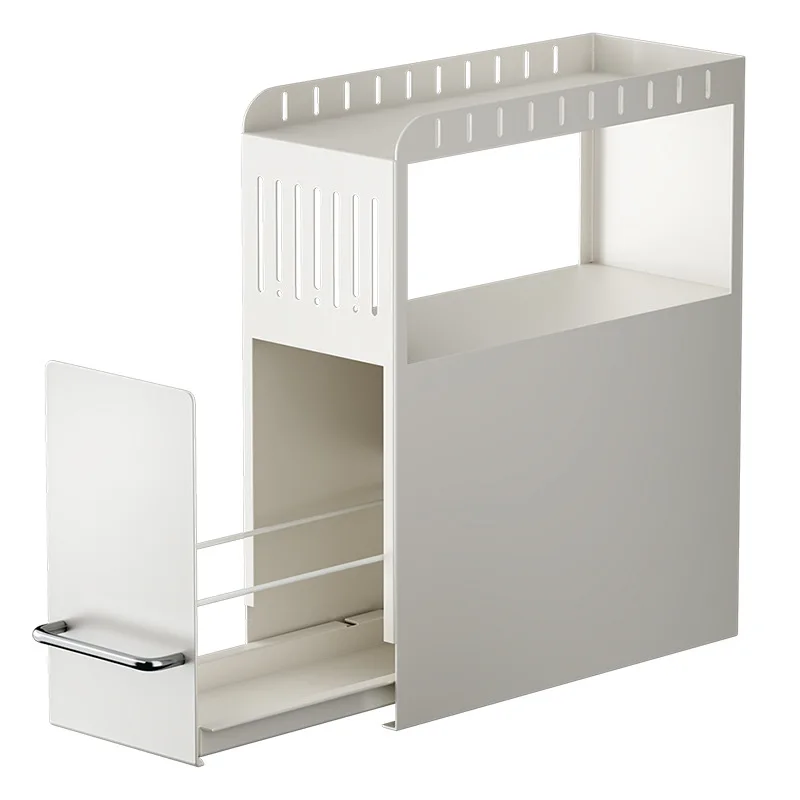 

Multi-layer Dust-proof Hidden Seasoning Storage Rack Slide Rail Narrow Edge Storage Cabinet Multifunctional Kitchen Supplies
