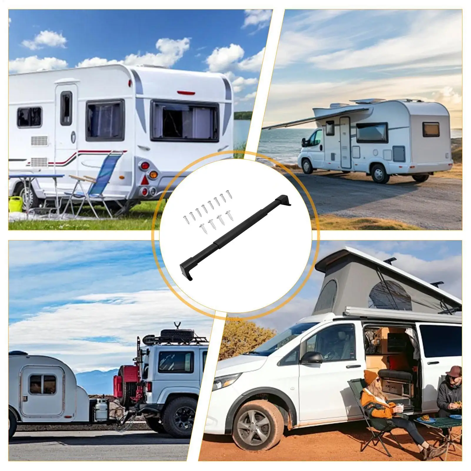 

RV Screen Door Handle Adjustable RV Crossbar Screen Handle Grab RV Screen Door Cross Bar Handle Bar For RV Entry