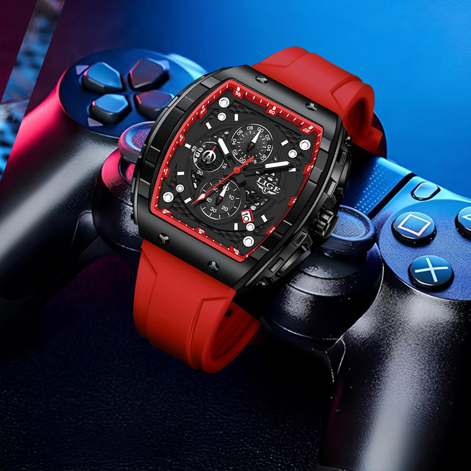 LIGE 남성용 시계 탑 브랜드 럭셔리 스퀘어 실리콘 - Luxury Watch Top 10 리뷰 및 가격